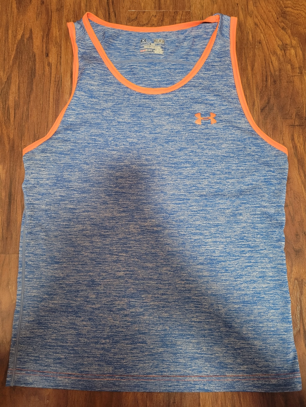 Under Armour Blue Heather Tank with Coral Trim
